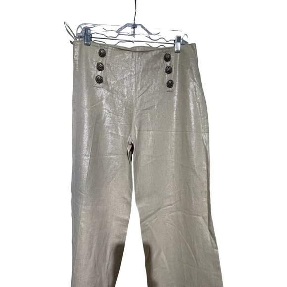 Blank NY Women's Isabel High Waist Semi Wide Leg Linen Blend Classy Pants Cream - Picture 1 of 7